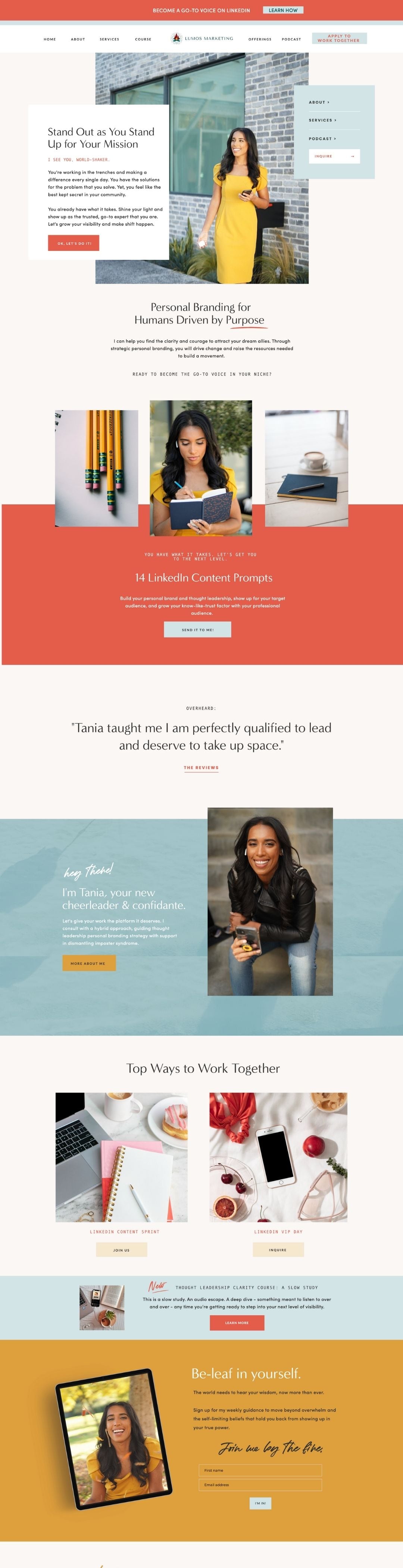 Lumos Marketing website design