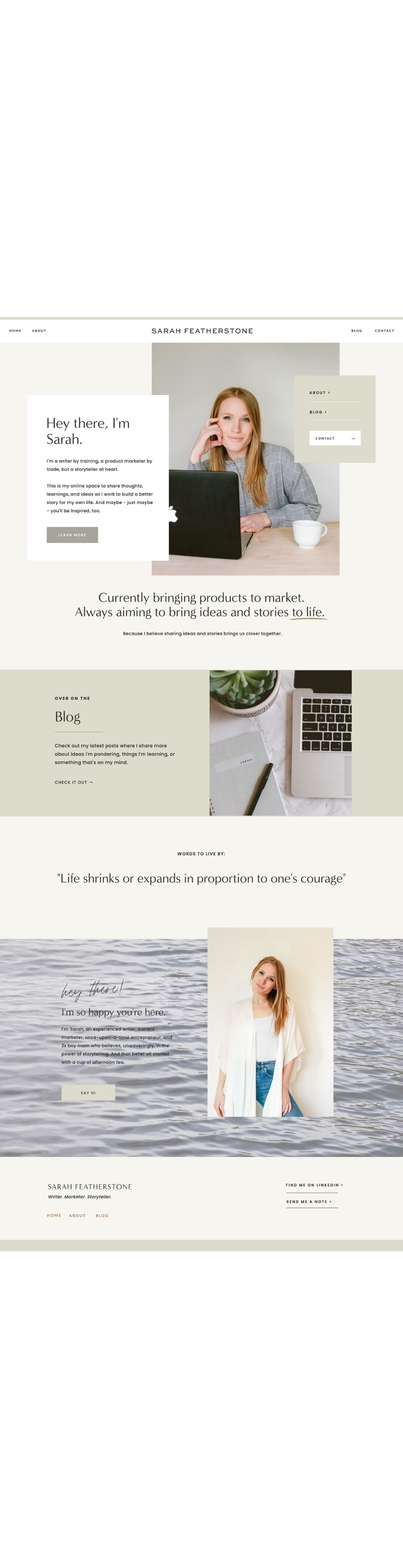 Sarah Featherstone website design