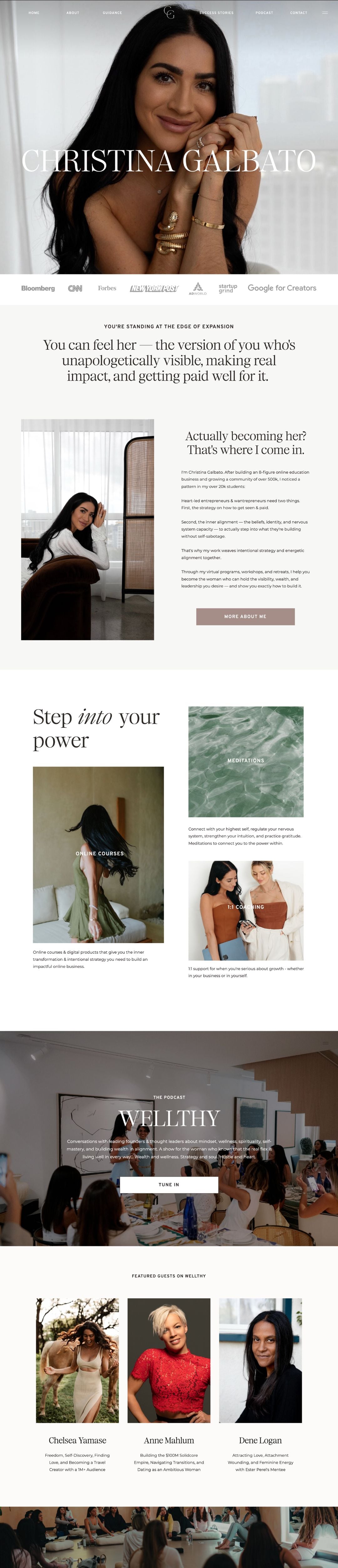 Christina Galbato website design