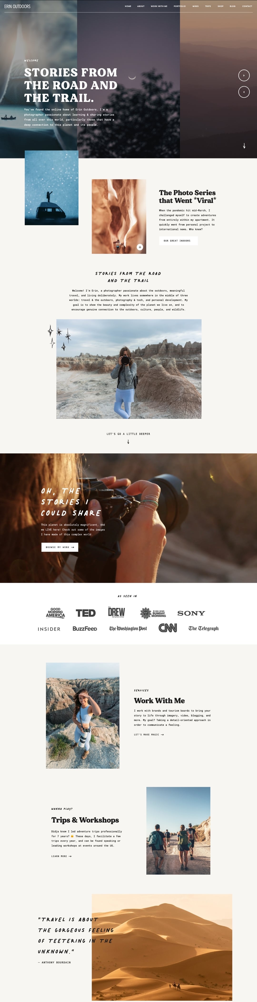 Erin Outdoors website design
