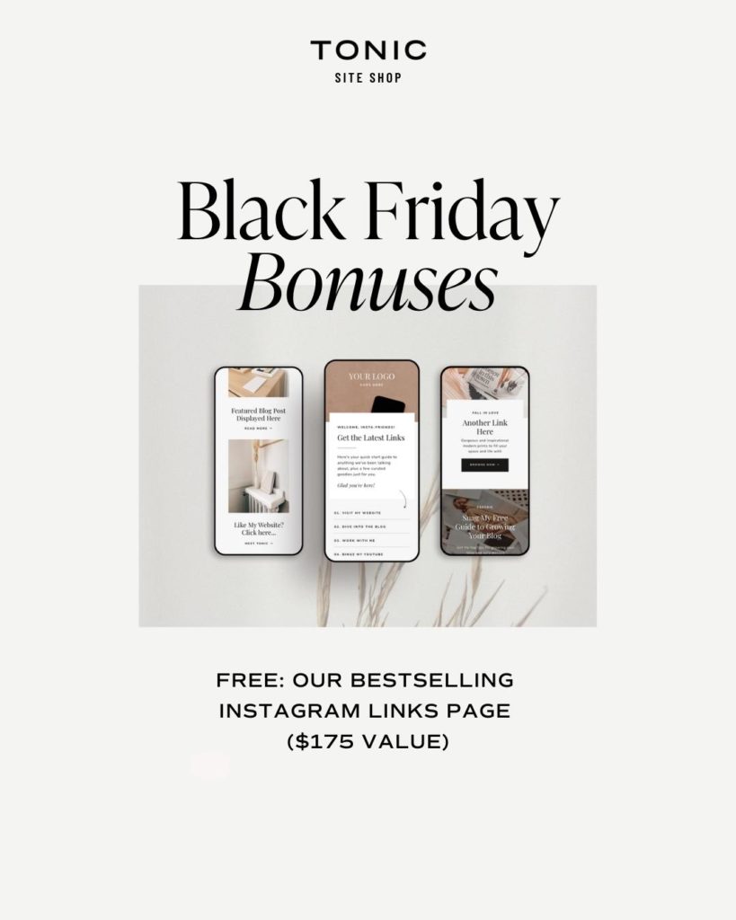 Showit Templates Black Friday Sale - Tonic Site Shop