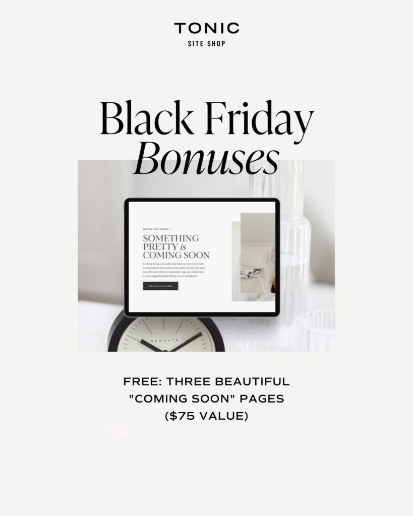 Showit Templates Black Friday Sale - Tonic Site Shop