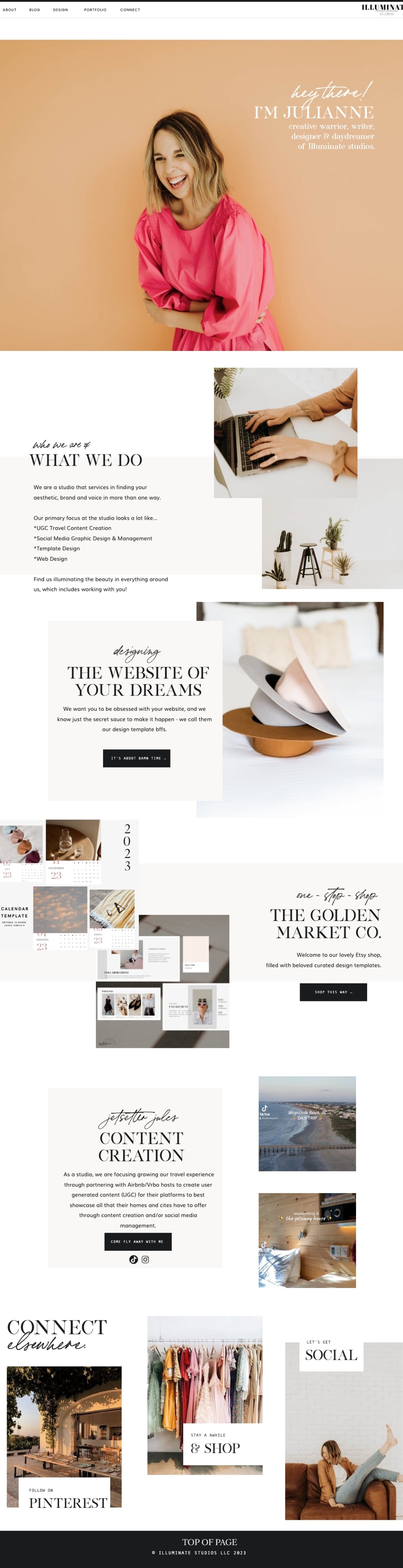 Hello Illuminate Studios website design