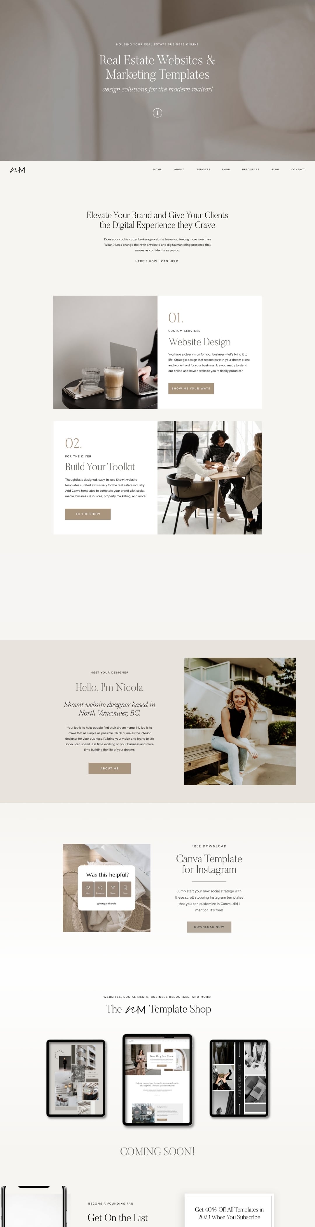 Nicola Marrison website design