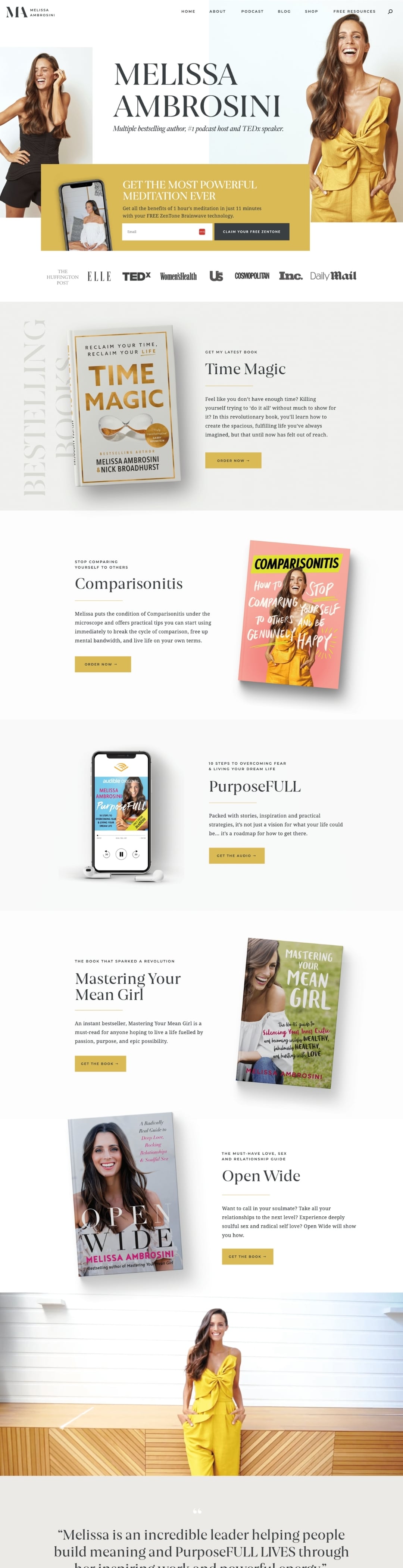 Melissa Ambrosini website design