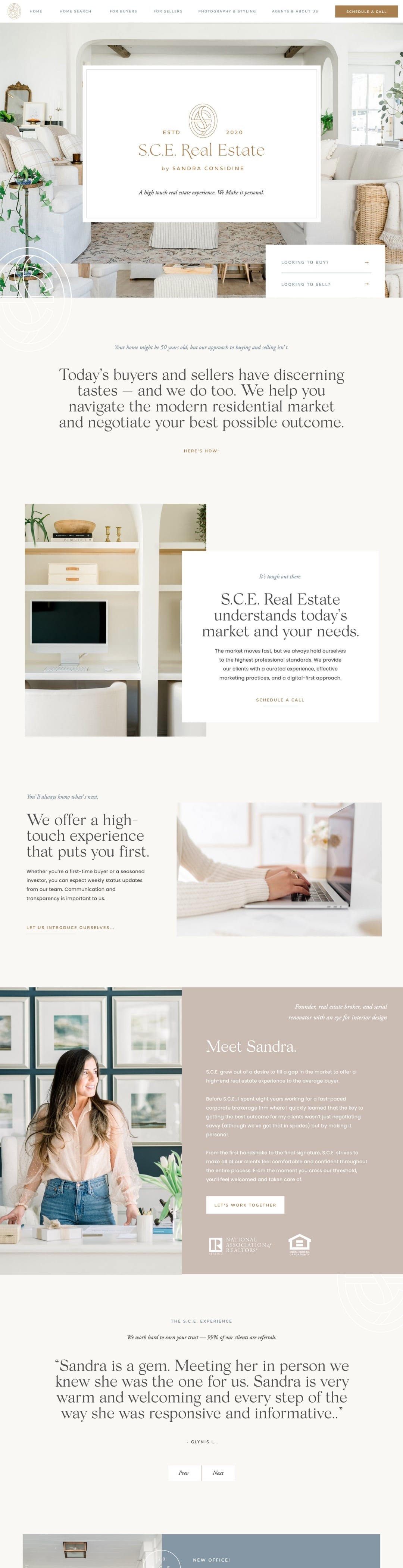 S.C.E. Real Estate website design