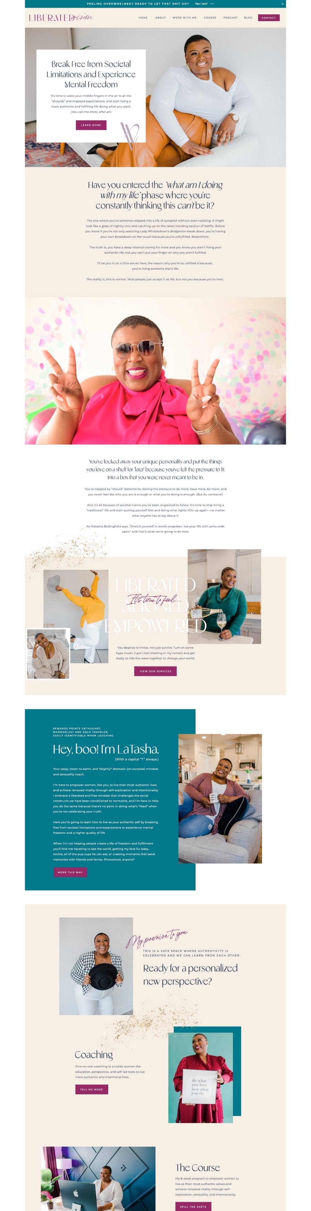 Liberated Vision  website design