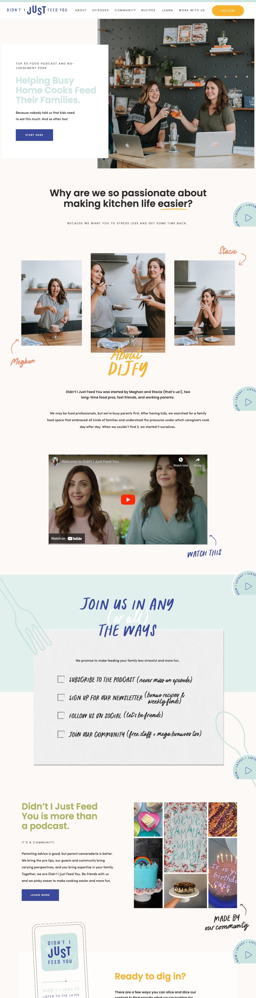 Didn't I Just Feed You website design