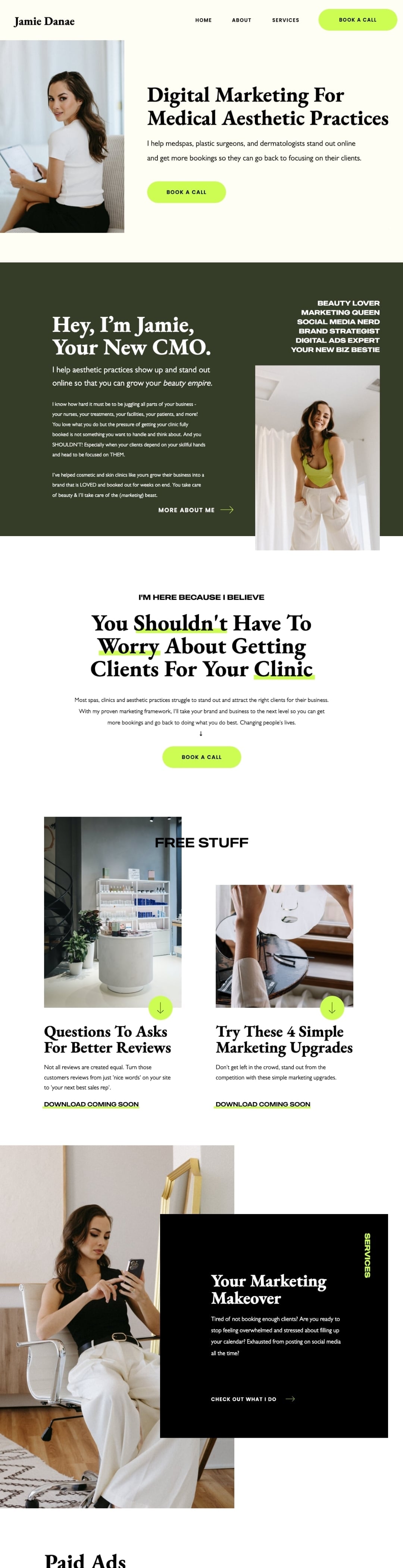 Jamie Danae website design