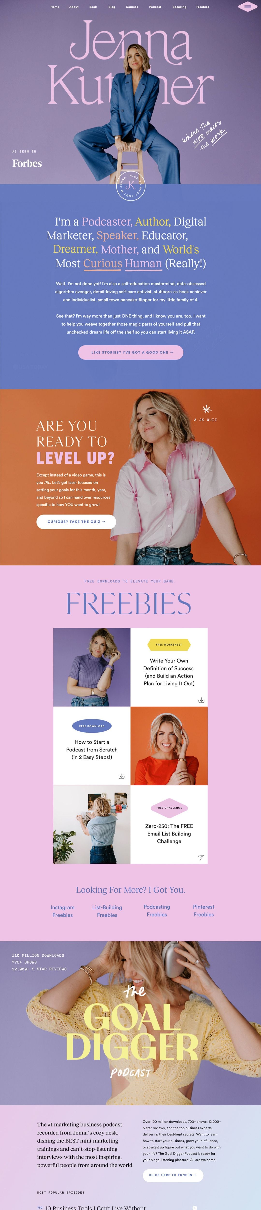 Jenna Kutcher website design