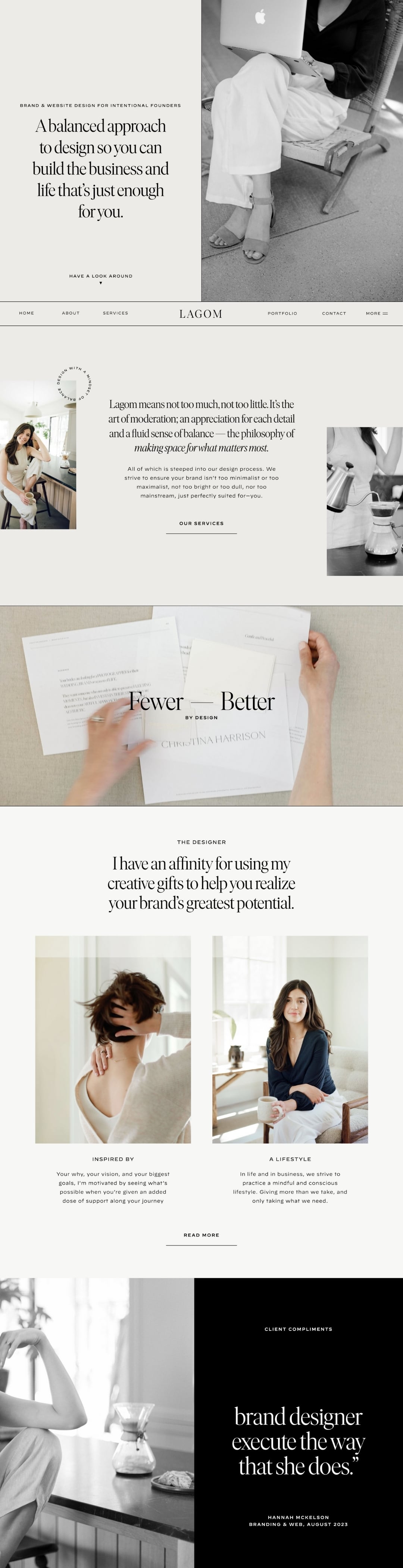 Lagom Creative website design