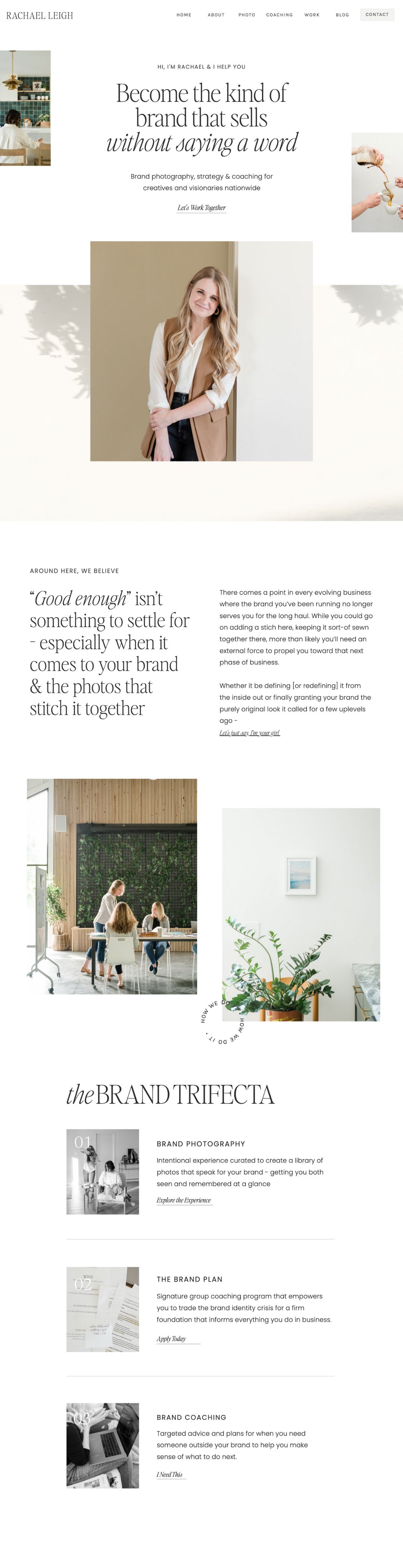 Rachael Leigh website design