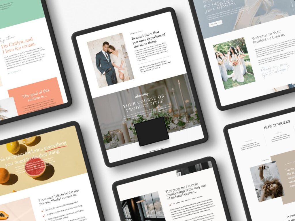 Showit Sales Page Templates for course creators by Tonic Site Shop