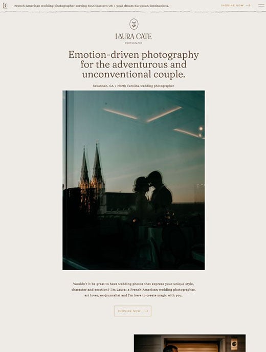 Laura Cate Photography (Branding + Template Customization)