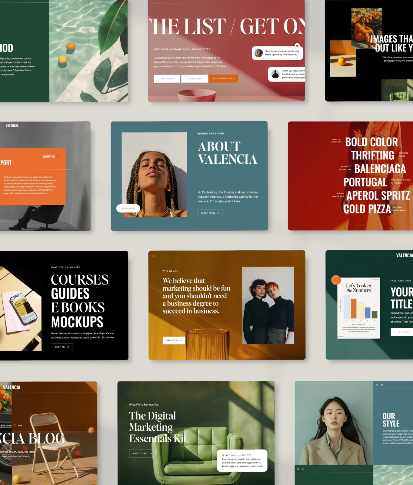 general email graphic templates - tonic site shop... Valencia | Tonic Site Shop