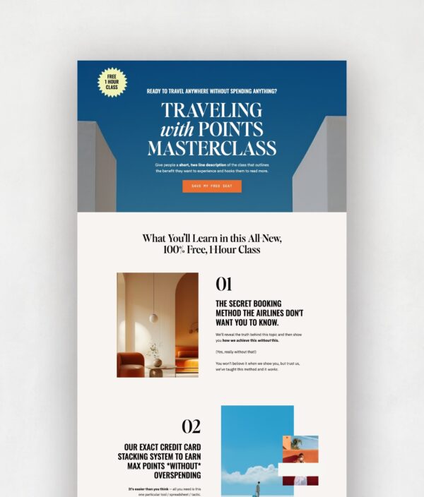 Webinar/Masterclass Landing Page