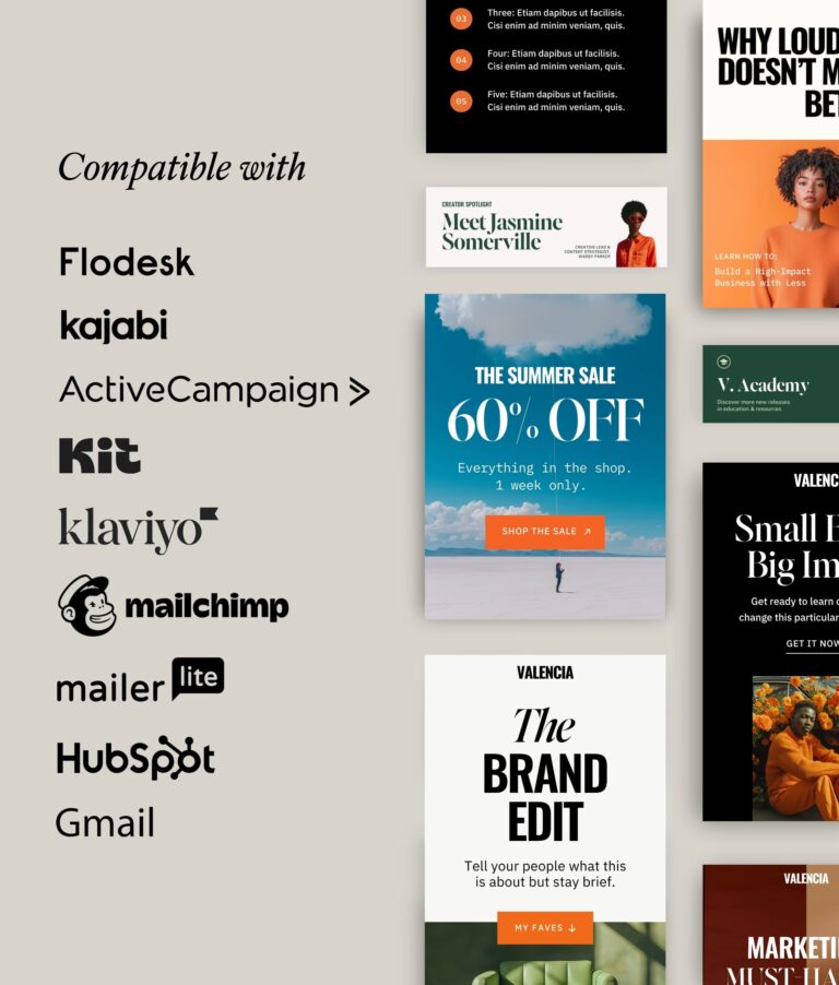 general email graphic templates - tonic site shop... Valencia Email Graphics (Canva) | Tonic Site Shop