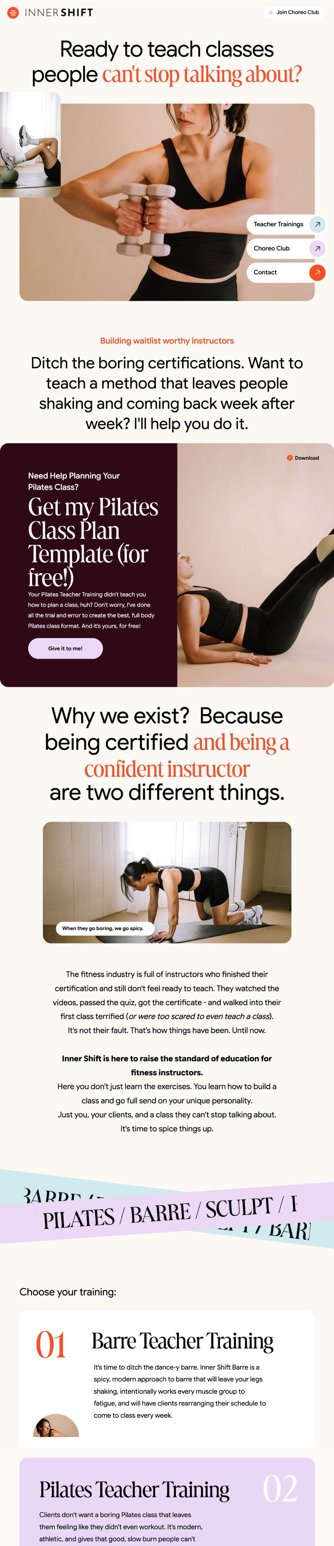 Inner Shift Studio website design