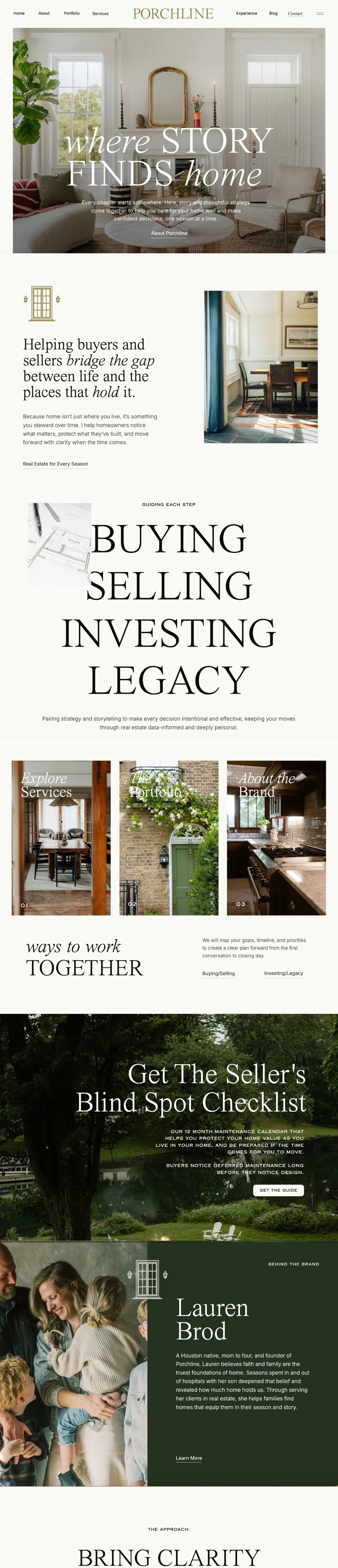 Porchline Home website design