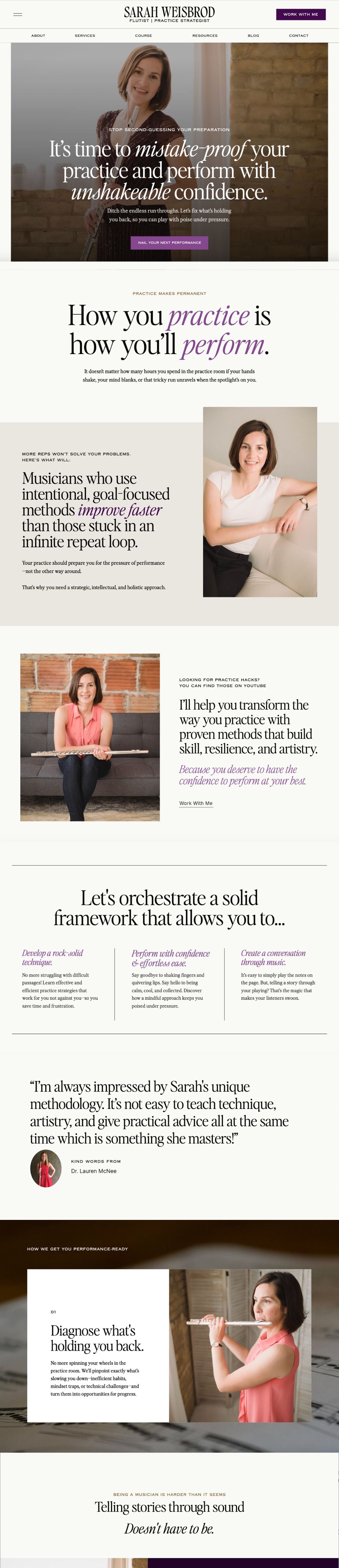 Sarah Weisbrod website design