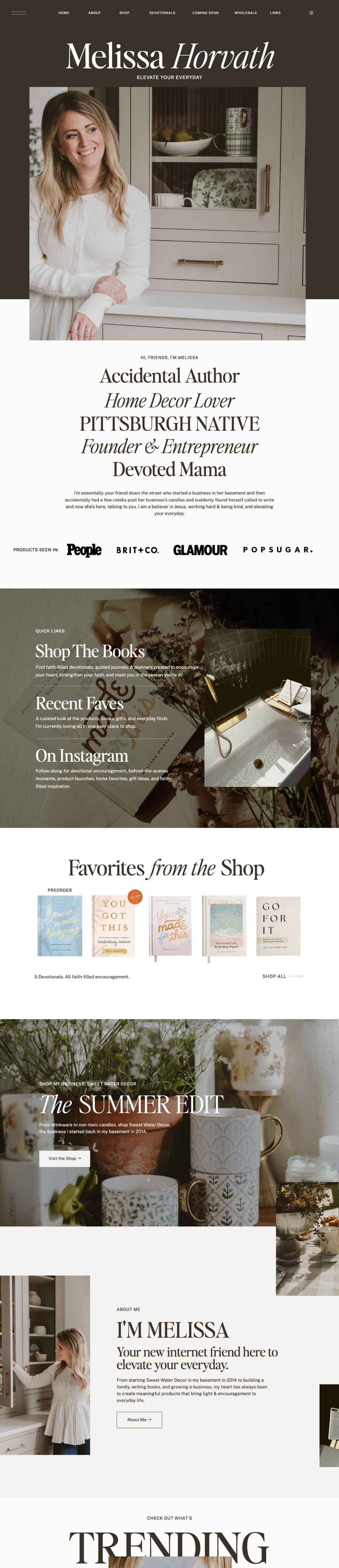 Melissa Horvath website design