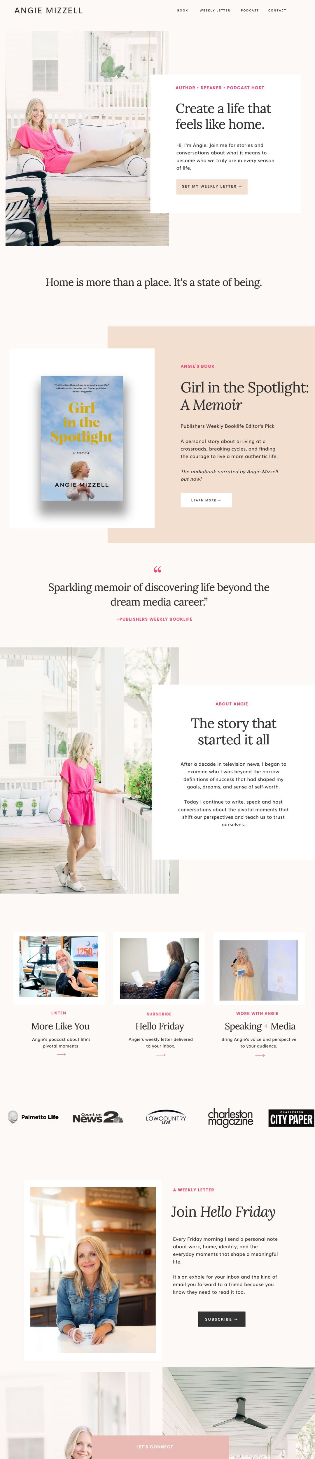 Angie Mizzell website design