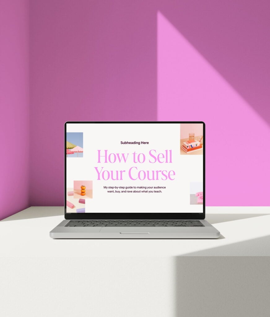 The Canva Slide Deck Template — Bold Mockup on Computer with Pink Background