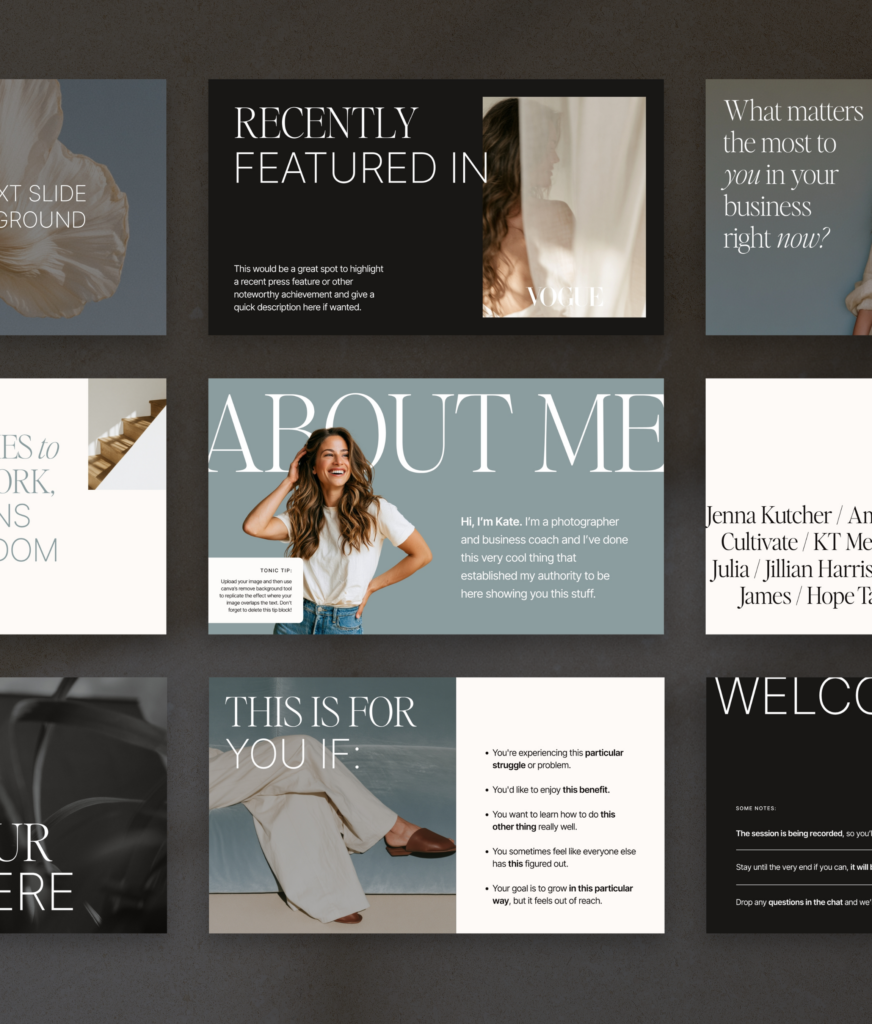 Mockups of Canva Slide Deck - Elegant